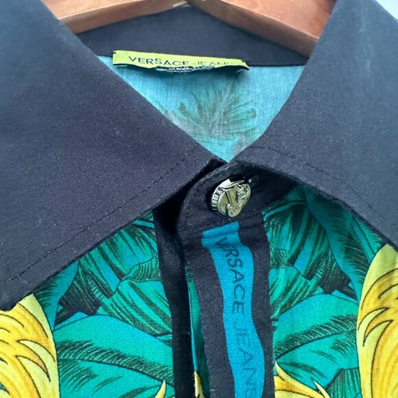 Versace Jeans Cube Baroque Print Sportshirt Button Up Shirt Size S - Picture 3 of 12